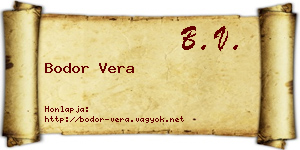 Bodor Vera névjegykártya
